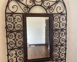 MIRROR metal frame 
16” x 24” overall dimension
6” x 11” mirror
$25