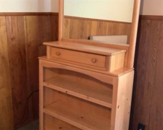 Bookcase with mirror