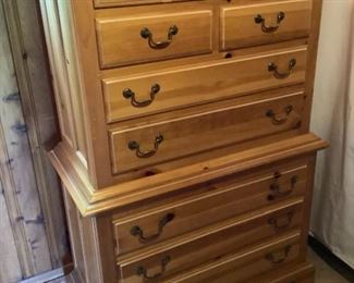 Broyhill Pine Highboy Chest