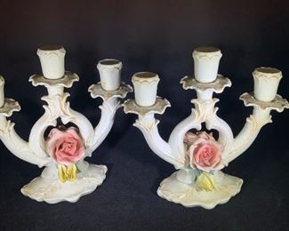 Volkstedt porcelain candelabras