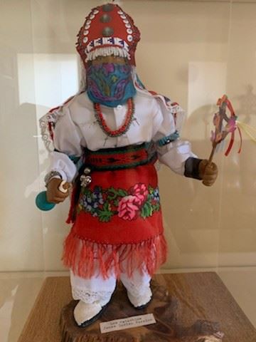 Los Matachina figure, Jemez, in plexiglass case