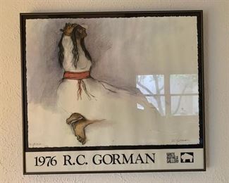 Signed R C Gorman White Buffalo Gallery print