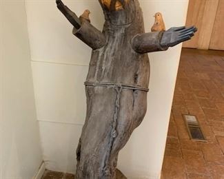 Ben Ortega (1923 - 1998)  45" St Francis carving,              ca 1970