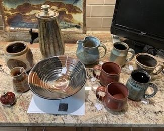 Collection of Mid-C Abe Cohn pottery