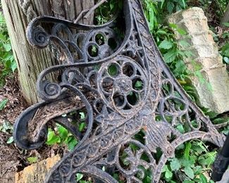 vintage cast iron bench sides