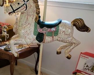 Incredible Hand-Painted Carousel Horse! Custom made made from a  VINTAGE WONDER HORSE ROCKER! One of the  NICEST I have seen! The discontinued WONDER HORSES alone are very expensive!