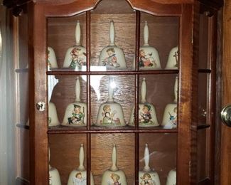 Entire Hummel Bell Collection with Custom Cabinet