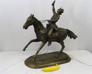 LARGE Western Cast Bronze Cowboy Sculpture
