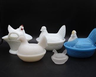 Milk Glass Hen On A Nest Collection
