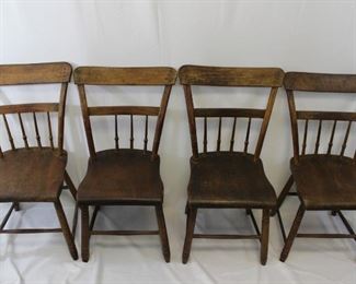 Set of Antique Wooden Chairs
