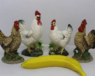Vintage Homco & Napcoware Ceramic Rooster & Hens
