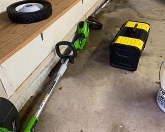 Weed eater and tool box