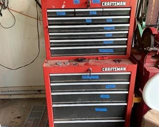 Craftsman standing tool chest sold with tools 