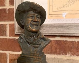 Miniature John Wayne bronze bust