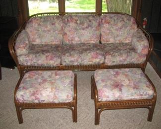 Rattan sofa/ottomans