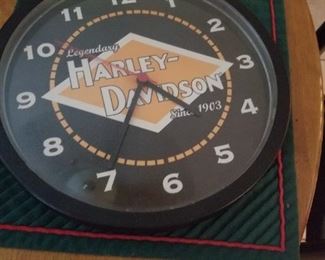 Harley Davidson clock.