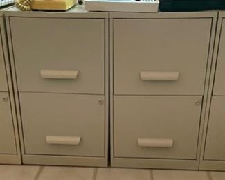 4 Matching Low File Cabinets