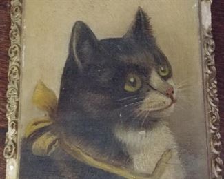 Cat painting dated 1870