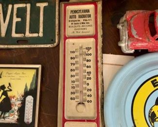 Antique tin advertising thermometers 