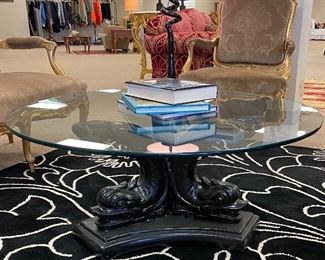 Heavy painted plaster coffee table 