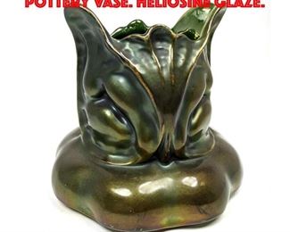 Lot 3 Austrian Art Nouveau Pottery Vase. Heliosine glaze.