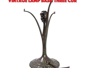 Lot 7 TIFFANY STUDIOS 445 Bronze Vintage Lamp Base. Three Cur