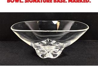 Lot 133 Large 10 STEUBEN Crystal Bowl. Signature Base. Marked.