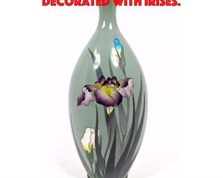 Lot 141 Japanese Cloisonne Vase Decorated with Irises. 