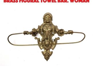 Lot 149 Vintage Victorian style Brass Figural Towel Bar. Woman 