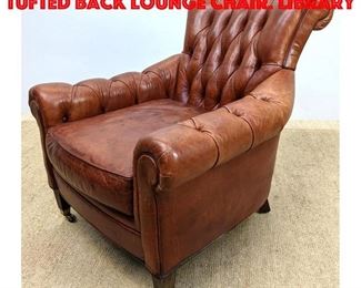 Lot 230 Leather RALPH LAUREN Tufted Back Lounge Chair. Library 