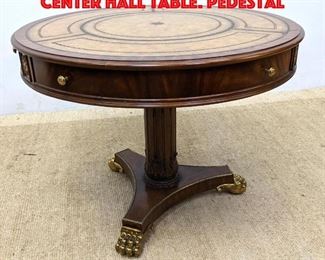 Lot 237 MAITLAND SMITH Leather Top Center Hall Table. Pedestal 