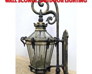 Lot 246 Large Beveled Panel Glass Wall Sconce. Outdoor Lighting