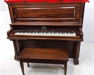Lot 452 Antique WISSNER Upright Cabinet Grand Piano. And Stool