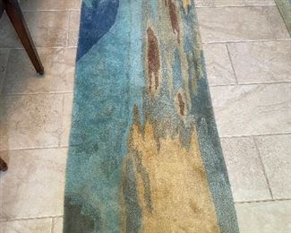 $75 Trans-Ocean landscape rug runner  2' x 8' - some use - 