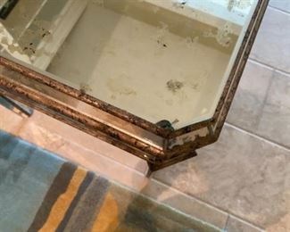 $275 Pair of mirrored side table, a couple of minor loss showing on photos .30"L x 24"Dx 28"H