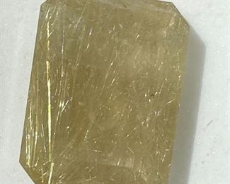 Rutilated Quartz Set • gem 1 of 2 • emerald cut • 16.0ct • 20x15mm • #63E2015A