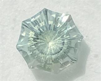Prasiolite set 1 • gem 1 of 2 • fancy quantum cut • approx 3.90ct • 12x12mm • P10017