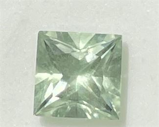 Treated Prasiolite set • gem 1 of 2 • princess cut • approx 3.30ct • 10x10mm • P10S000007