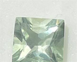 Treated Prasiolite set • gem 2 of 2 • princess cut • approx 3.30ct • 10x10mm • P10S000007