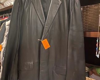 $50 Black leather jacket SZ 50L