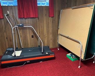 Treadmill, ping pong table