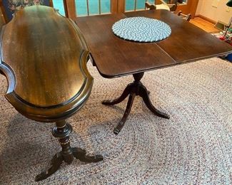 Ethan Allen and Older Accent Table with Fold Out top