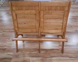 (#58-A) Set of wood folding chairs-excellent condition $40