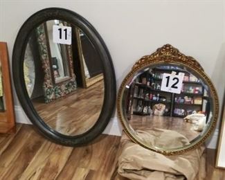 (#9-A) Small mirror w/shelf $10 *** (#11-A) Oval mirror $20***(#12-A) Oval vintage mirror $20