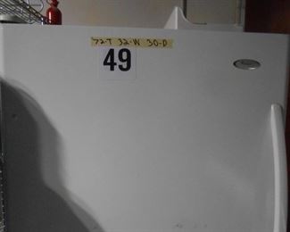 (#49) Whirlpool fridge 72" tall x 32" wide x 30" deep $100