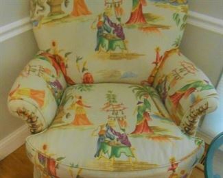 (#18) Beautiful Asian fabric side chair $50