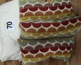 (#70-A) Pillows and down comforter $20