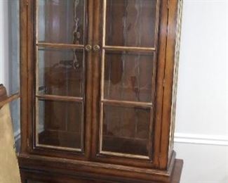 (#1) The matching china cabinet is 90.5" tall x 44" wide.  ***The top comes off with a few screws*** The china cabinet top 'only' is 65" tall x 16" deep***  The base is 19" deep x 25" tall x 44" wide