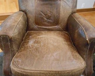 (#46) lovingly used leather chair $40