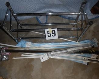 (#59) Shoe rack and curtain rods $4